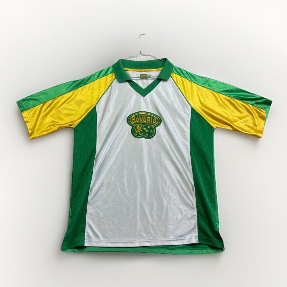 A Marca Bavaria Brazil Jersey Shirt Brazilian Beer Mens L Short Sleeve Green